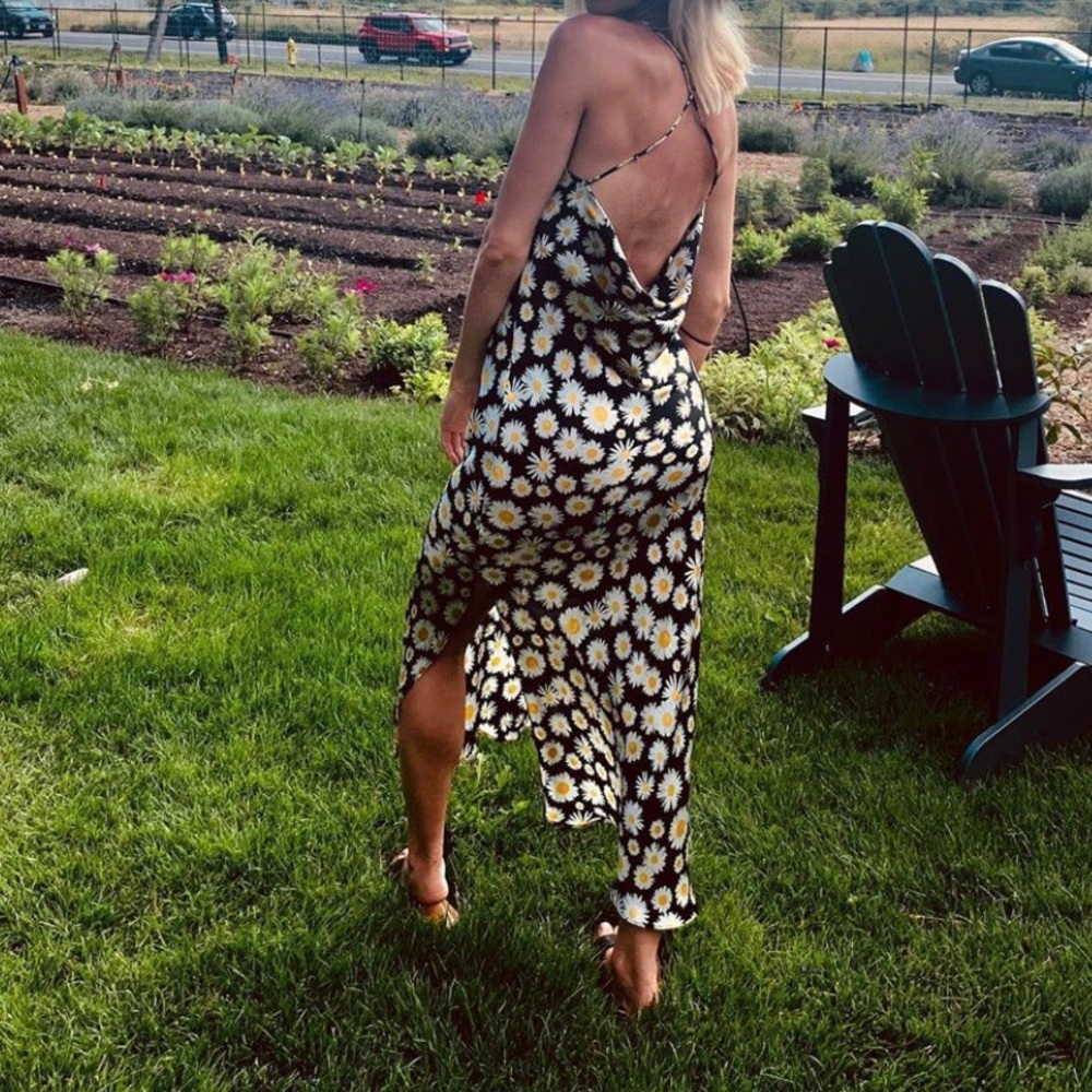 topshop silk floral daisy dress